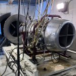 Jet engine in test cell at Utah State University